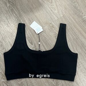 NWT BYEGREIS Black Scoop Neck Brami Bra